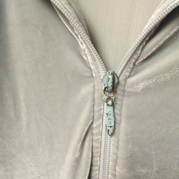 Soft Blue Grey Velvet Zip up J. Crew Jacket - Picture 2 of 6